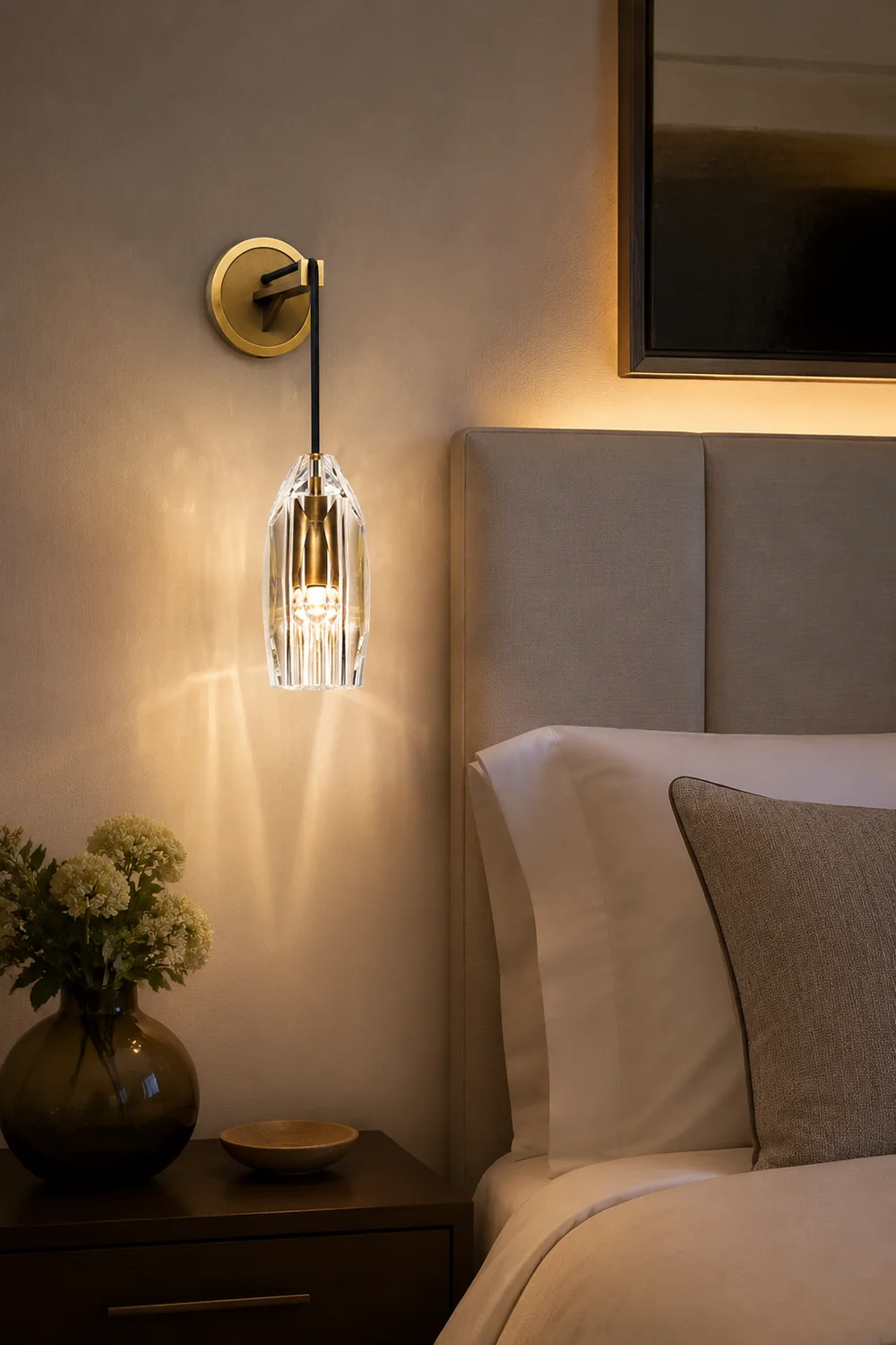 Modern Faceted Crystal Wall Lights - Lumpaz