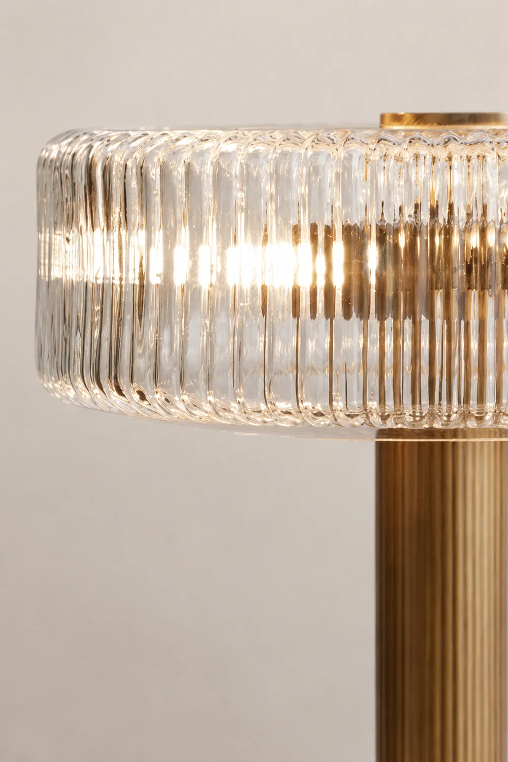 Contemporary Gold Glass Bedroom Table Lamp - Lumpaz