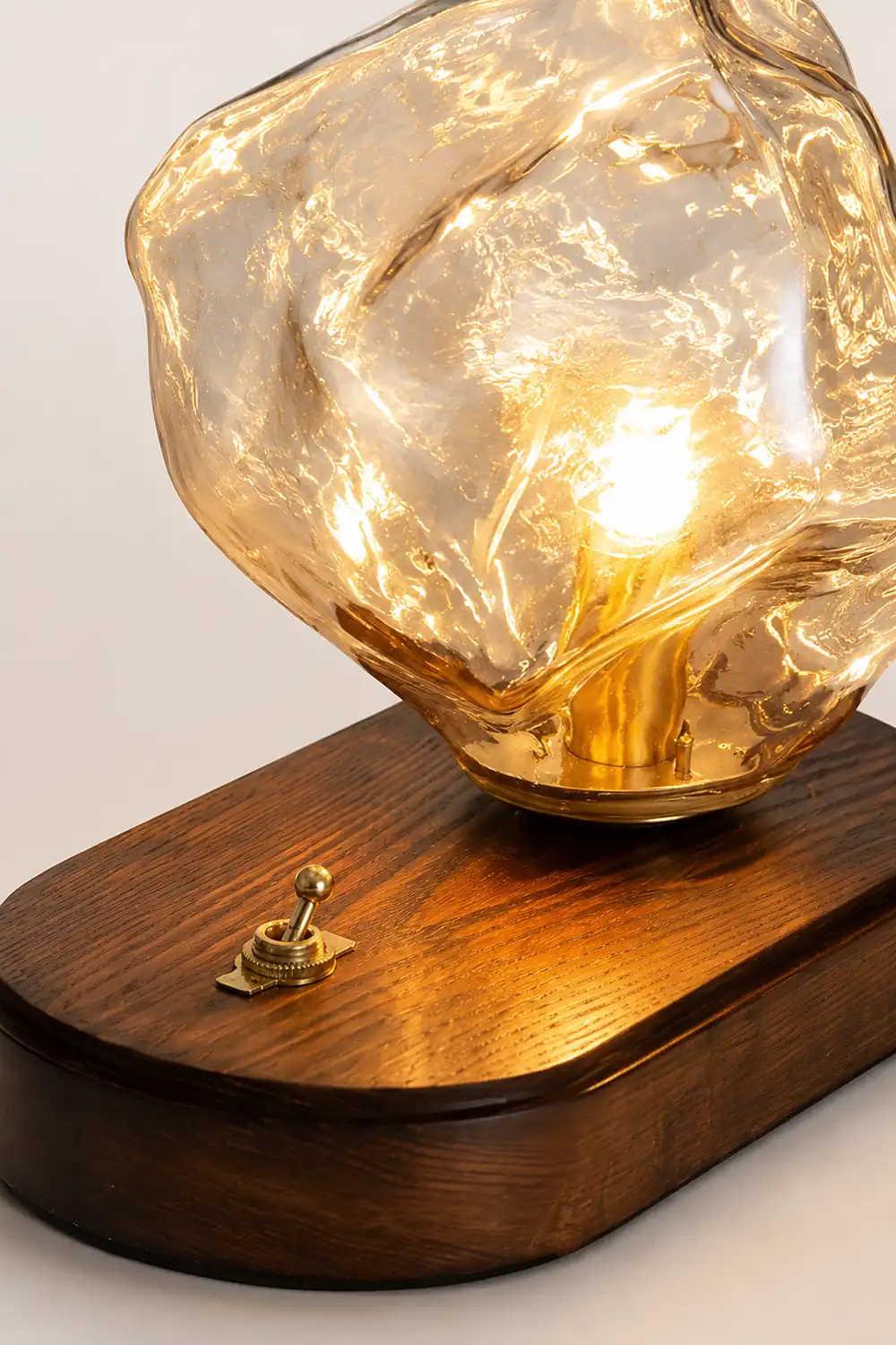 Modern Ice Stone Glass Bedroom Table Lamp - Lumpaz