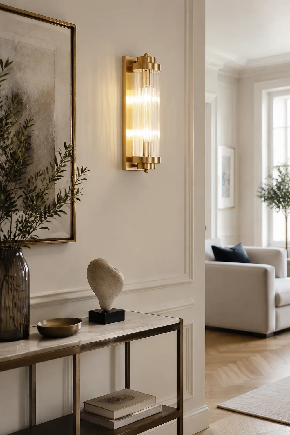 Crystal Pillar Metal Wall Lamp - Lumpaz