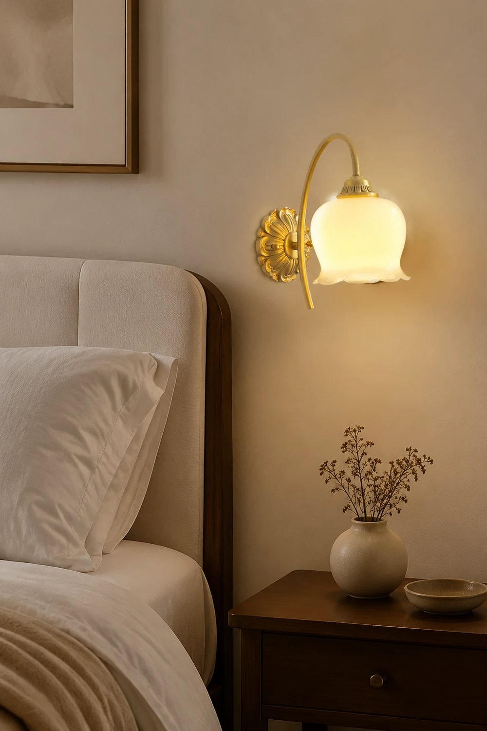Creamy Copper Glass Wall Sconce - Lumpaz