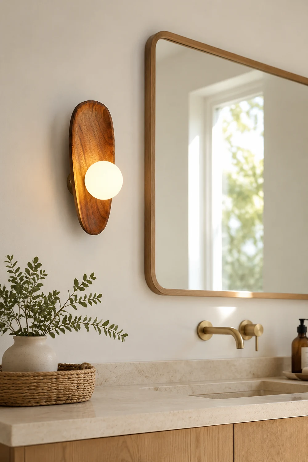 Minimalist Solid Wood Wall Sconce - Lumpaz