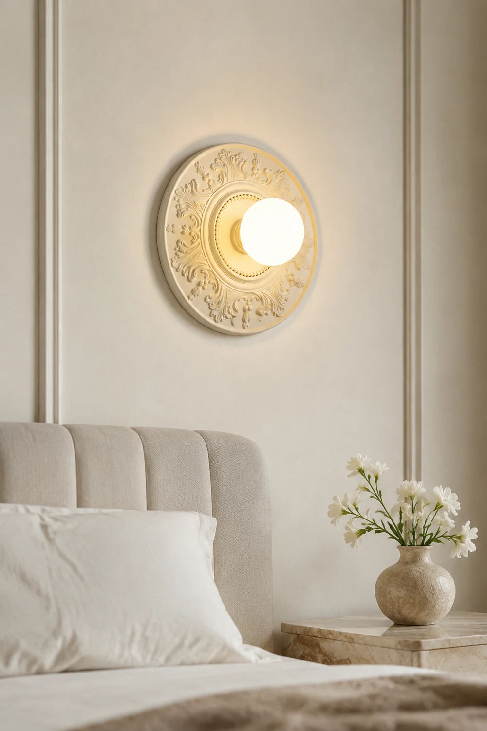 Cream Style Glass Milky Coffee Wall Light Fixtures - Lumpaz