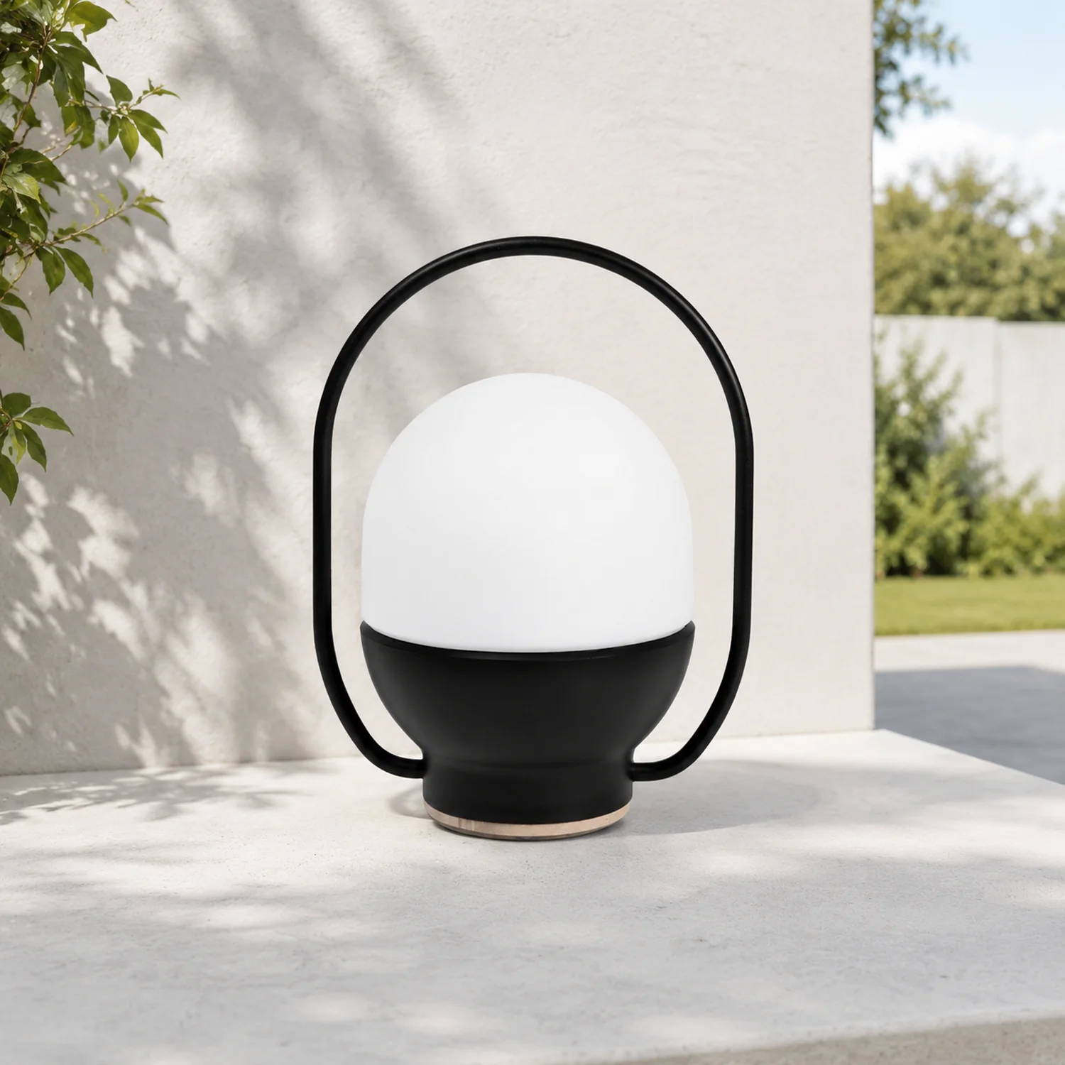 Portable White and Black Indoor / Outdoor Table Lamp - Lumpaz