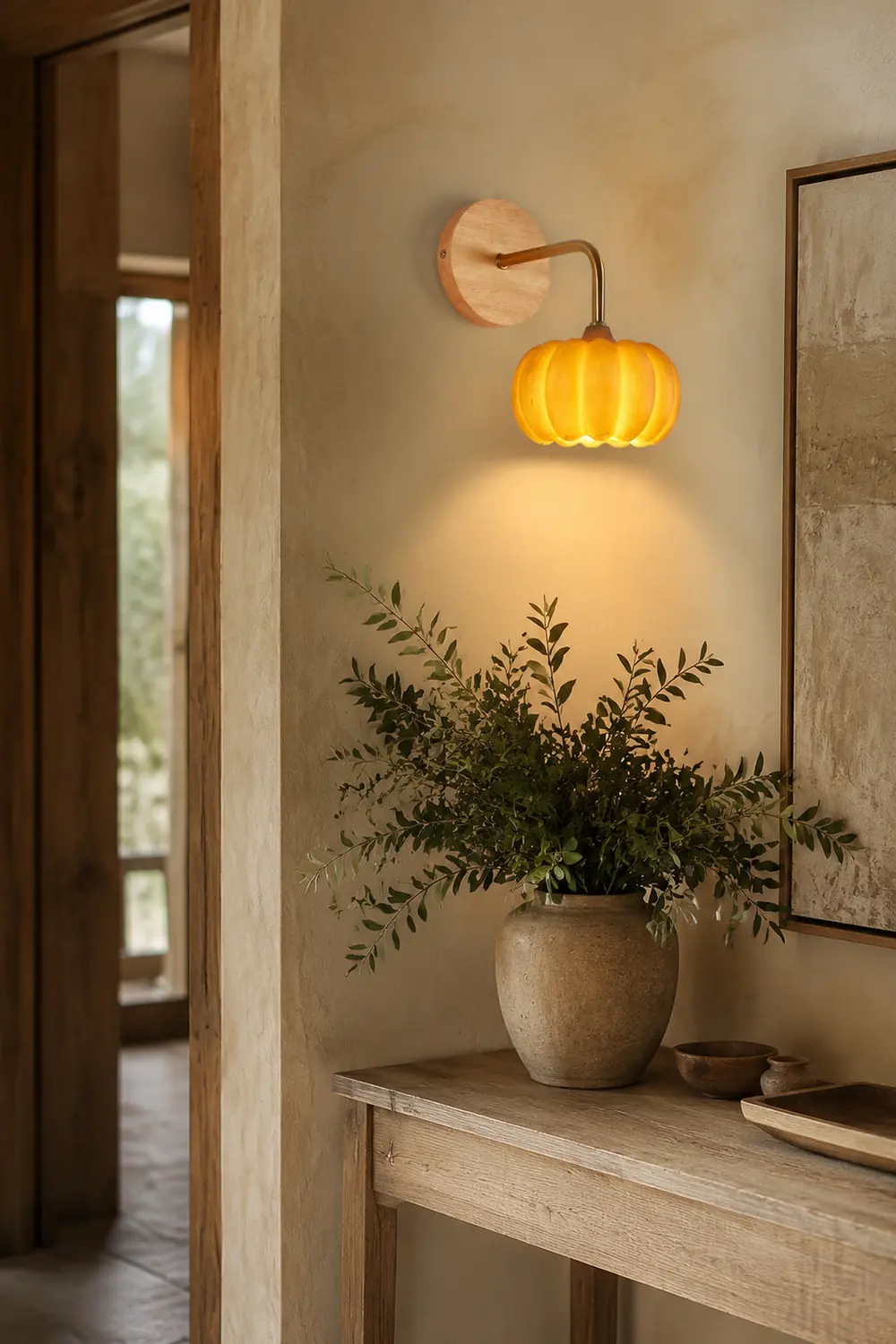 Cute Resin Material Yellow Pumpkin Wall Lamp - Lumpaz