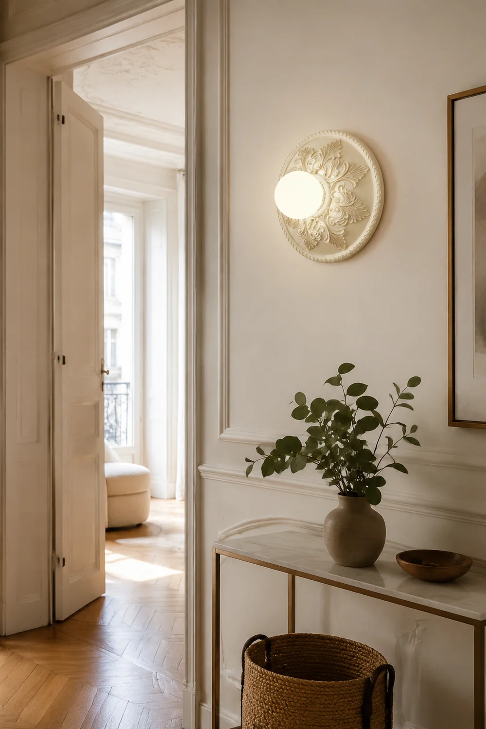 French Style Glass Milky Coffee Wall Light Sconces - Lumpaz