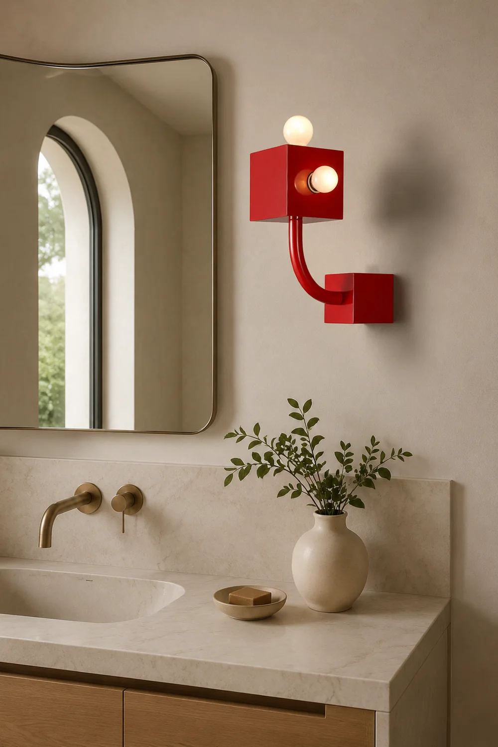 Vintage Metal Red Wall Lamp - Lumpaz