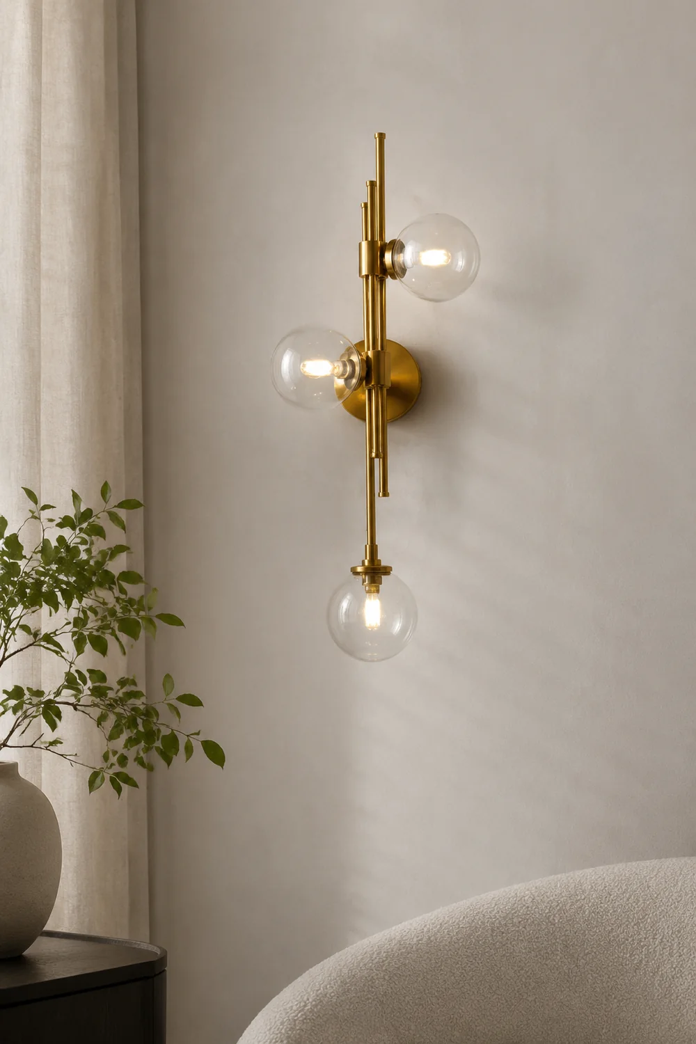 Vintage Ball 3 Heads Glass Wall Lamp - Lumpaz