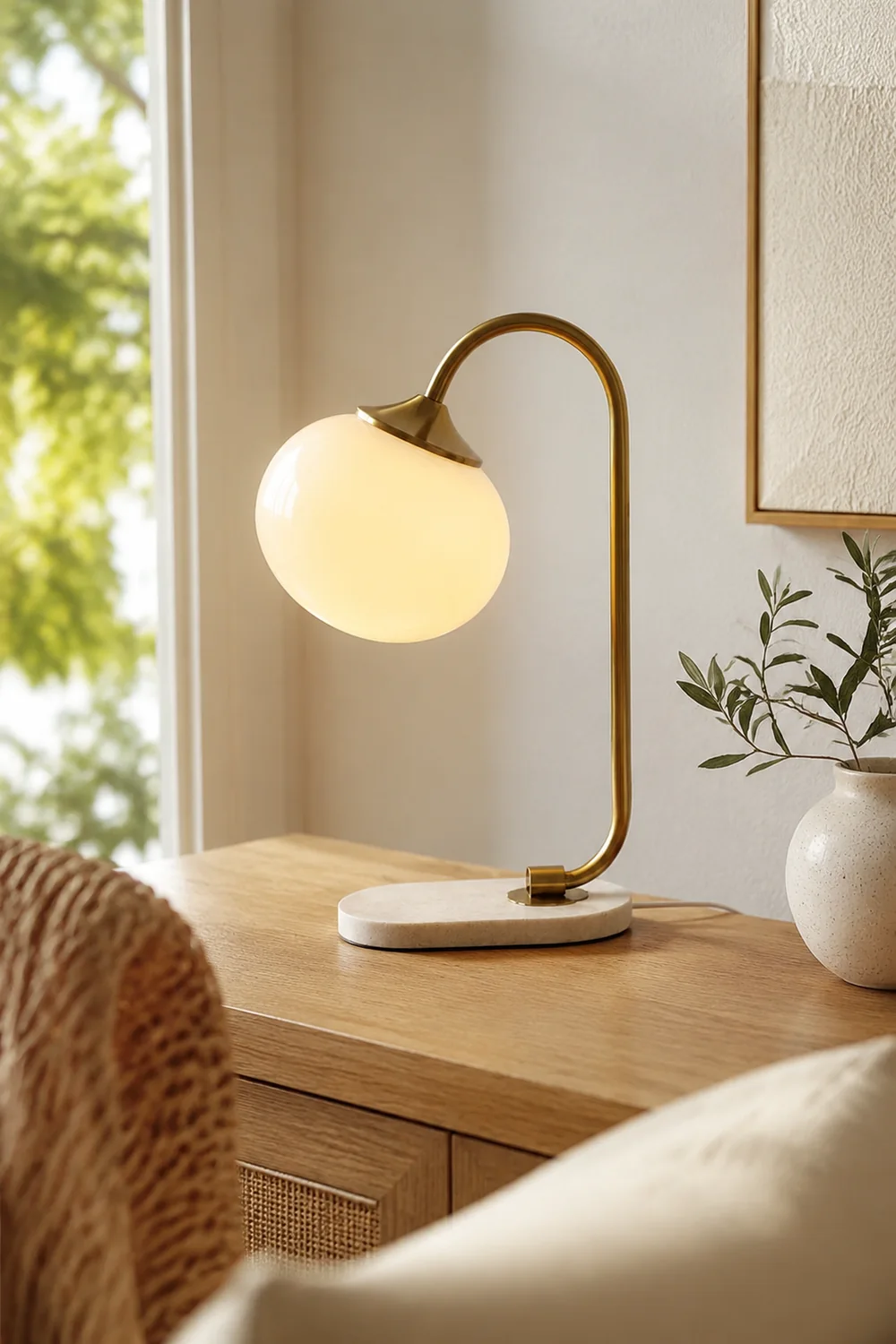 Marshmallow Metal Glass Table Lamp - Lumpaz