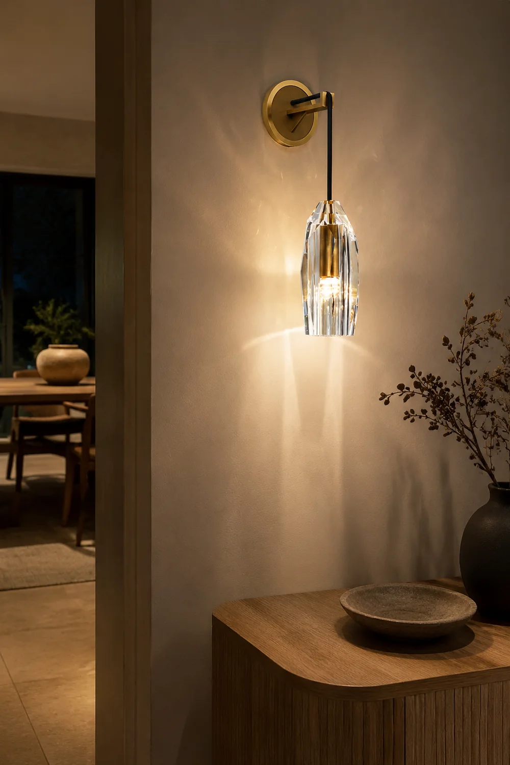 Modern Faceted Crystal Wall Lights - Lumpaz