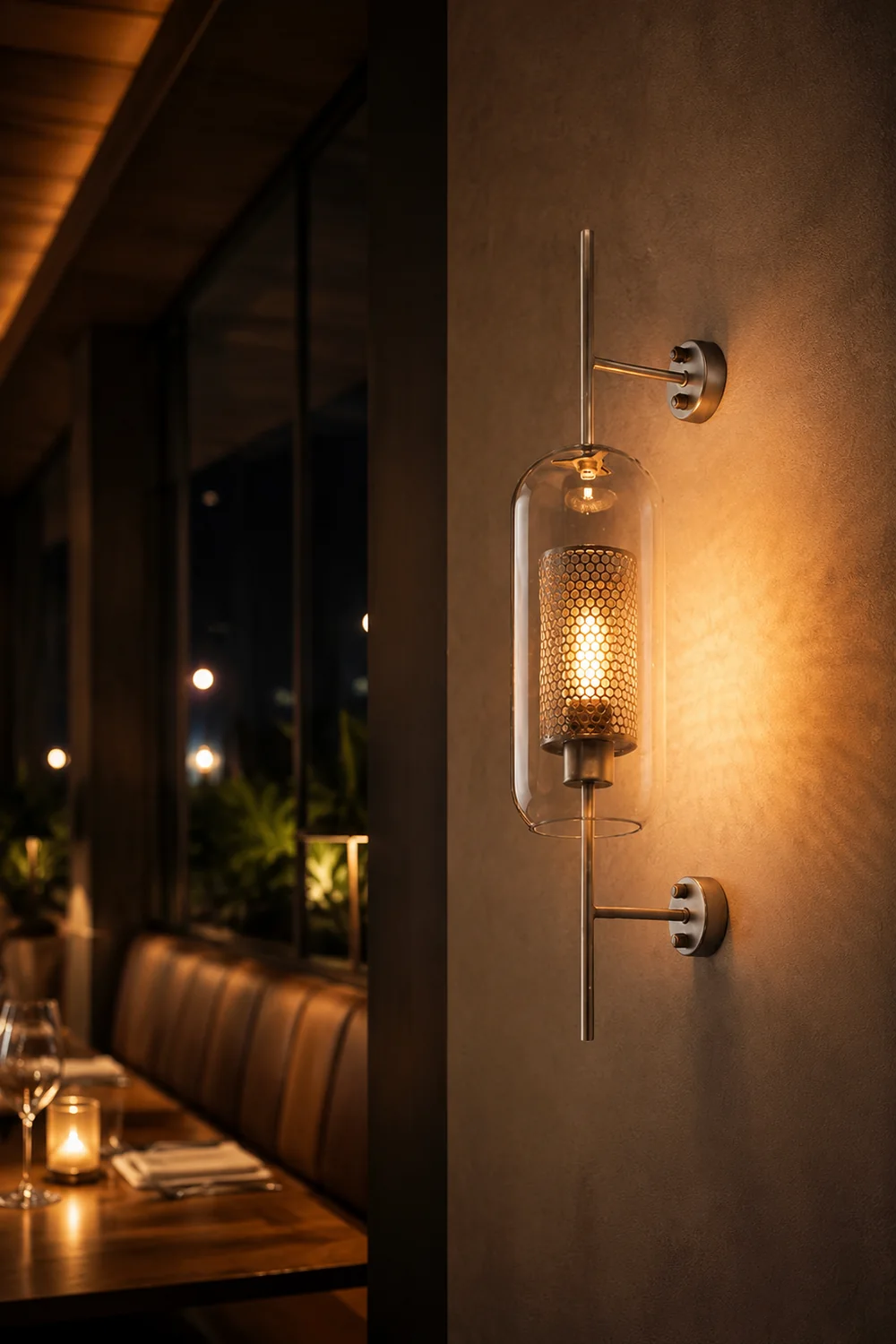 Modern Glass Golden Wall Ball Light Bedside Sconce - Lumpaz