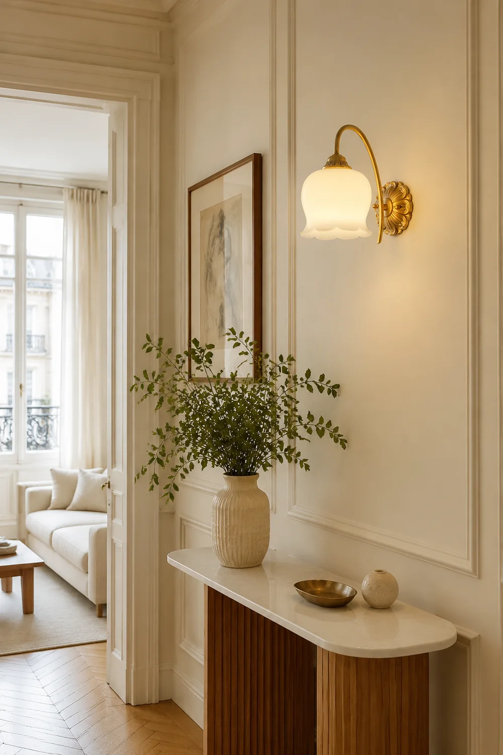 Creamy Copper Glass Wall Sconce - Lumpaz