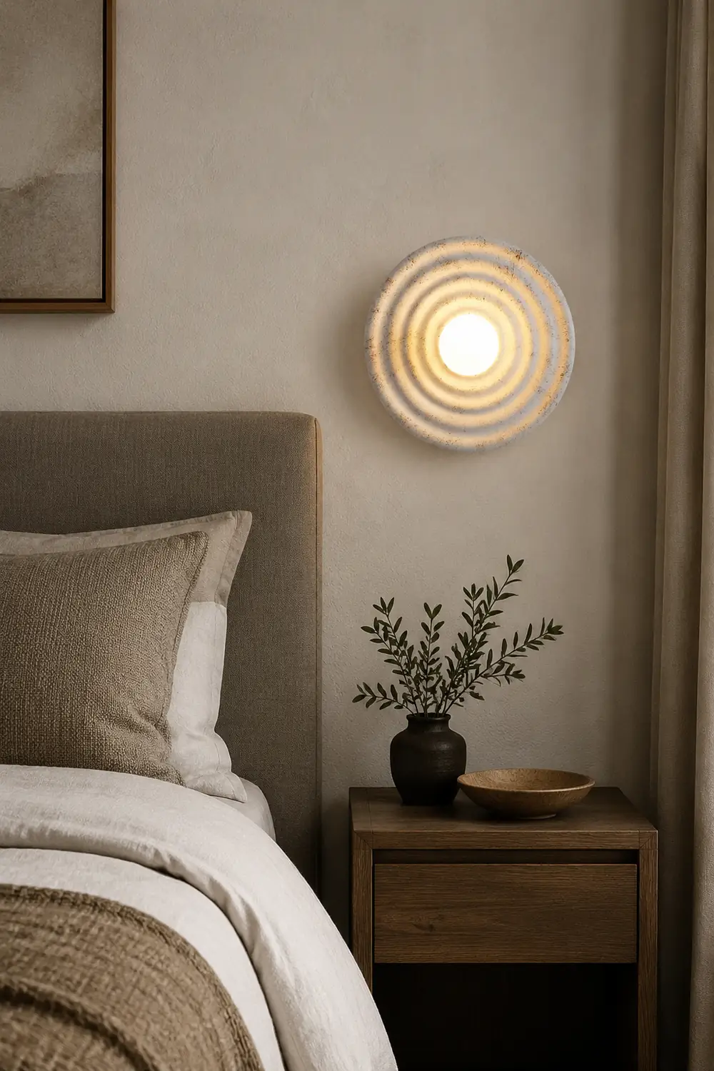 Wabi-sabi Round Circle Indoor Wall Lamp - Lumpaz