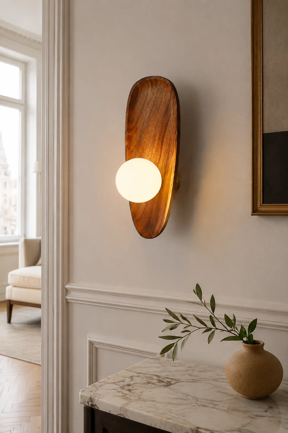 Minimalist Solid Wood Wall Sconce - Lumpaz