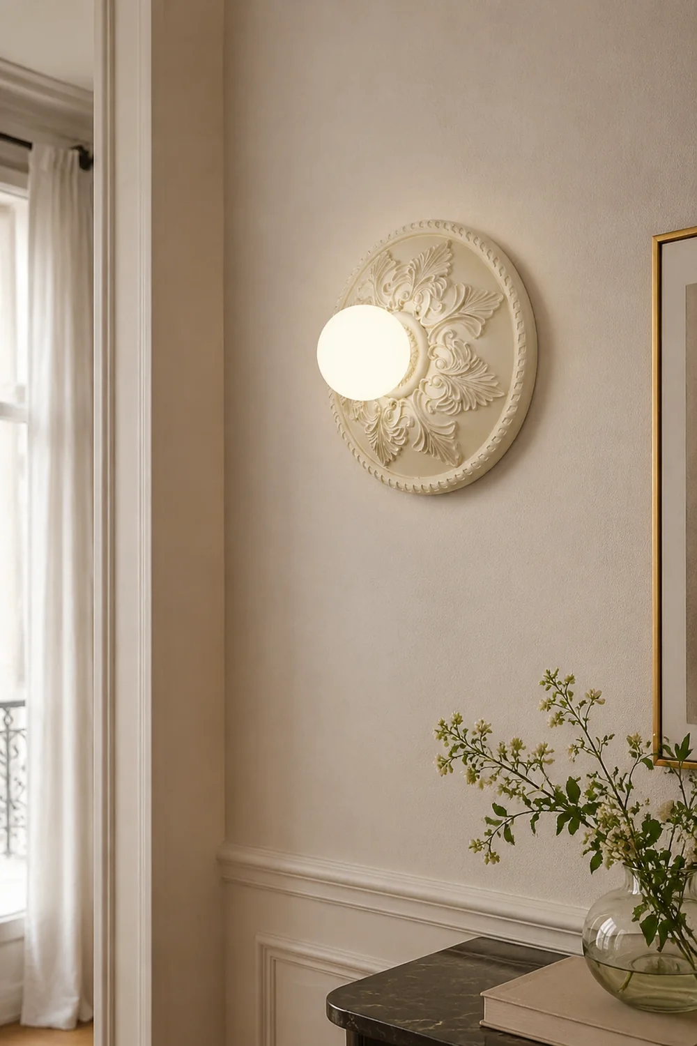 French Style Glass Milky Coffee Wall Light Sconces - Lumpaz