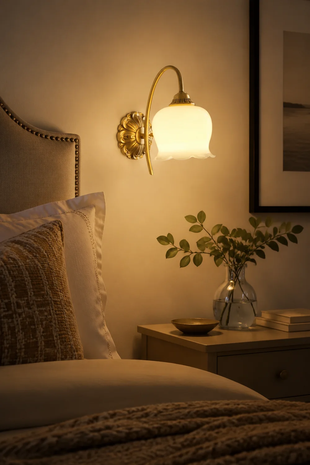 Creamy Copper Glass Wall Sconce - Lumpaz