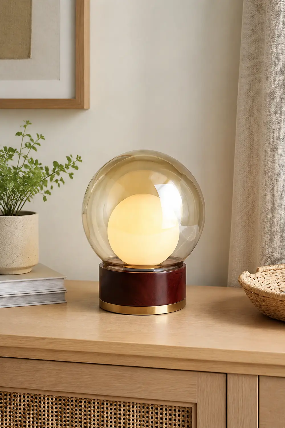 Modern Rigel Round Glass Table Light - Lumpaz