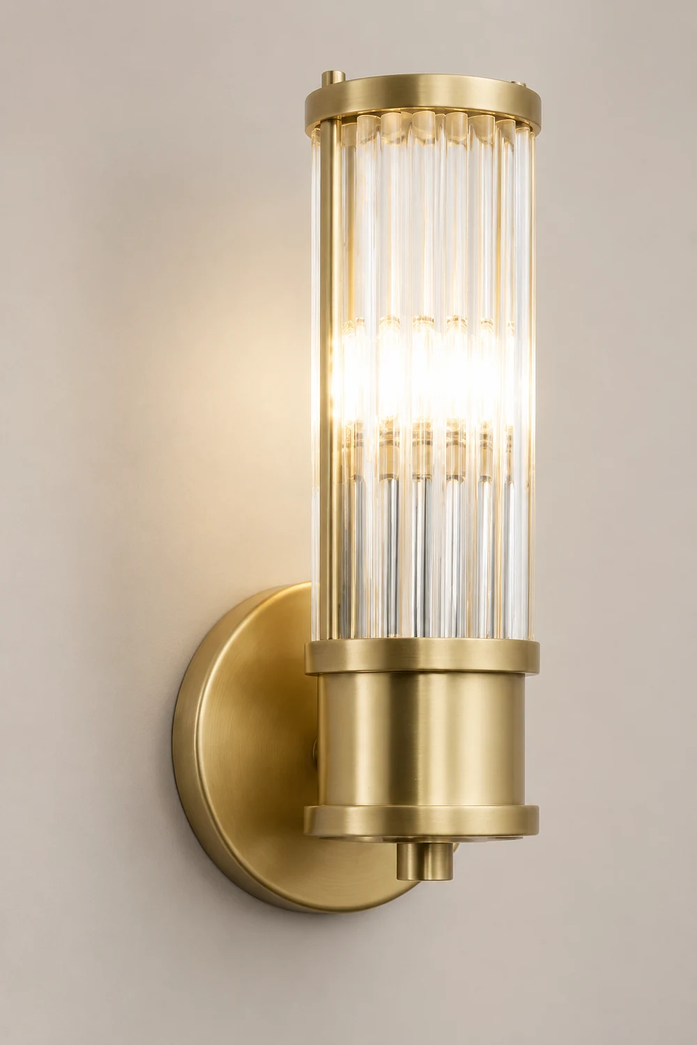 Modern Brass Gold Crystal Wall Sconce - Lumpaz