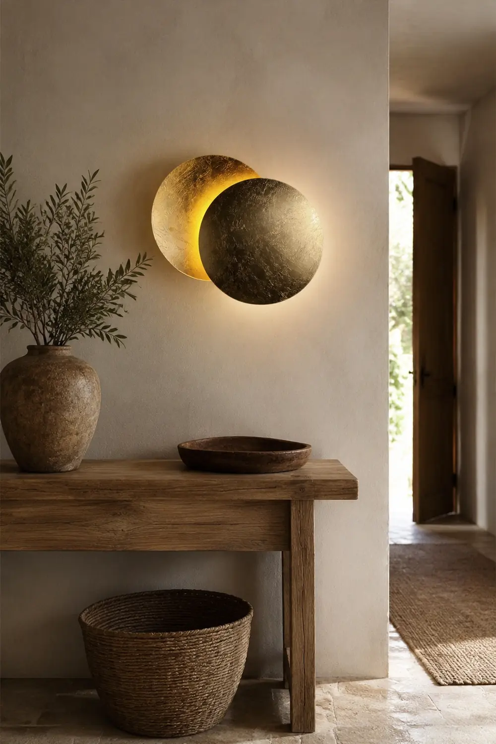 Modern Round Circle Creative Rotating Wall Light - Lumpaz