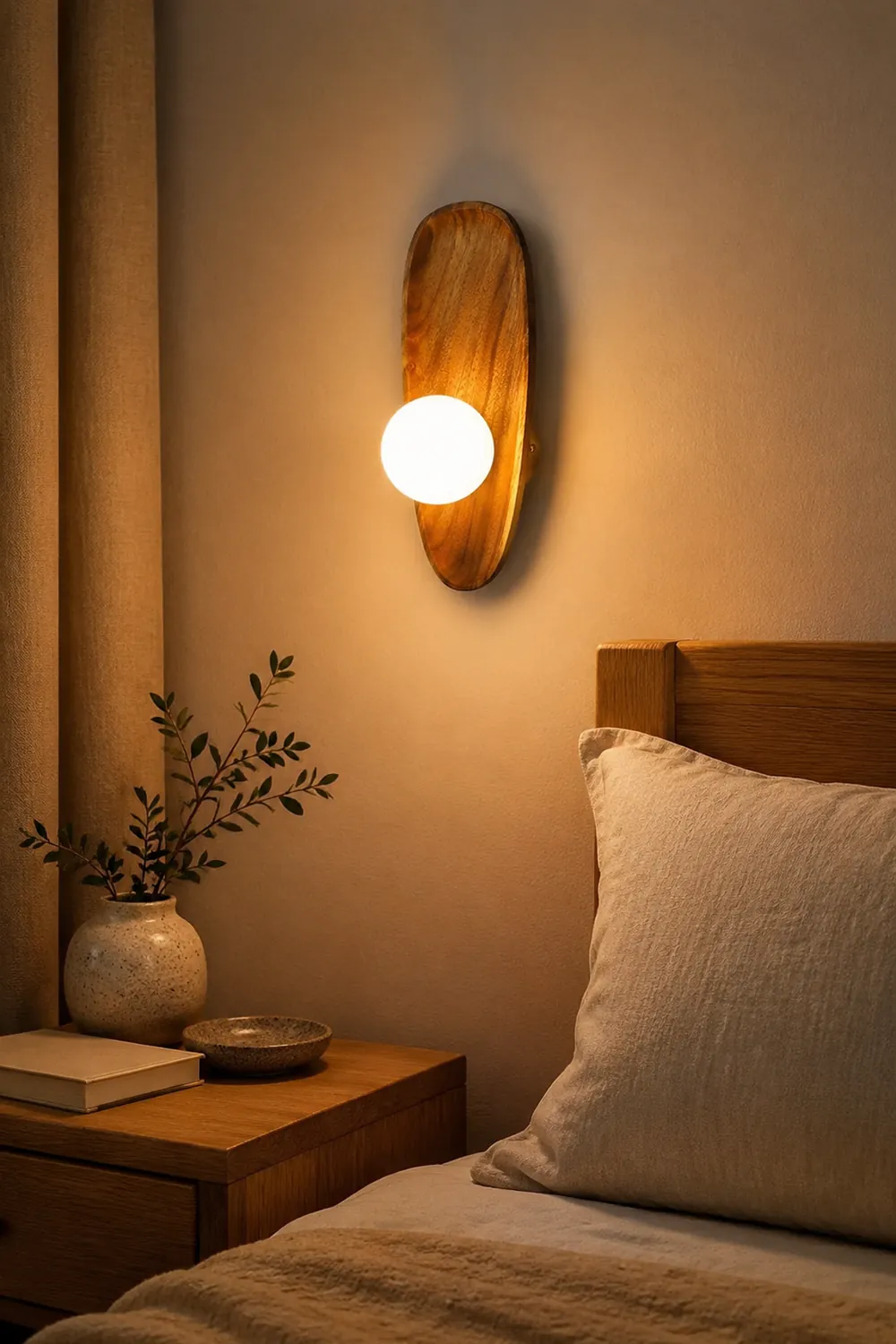 Minimalist Solid Wood Wall Sconce - Lumpaz