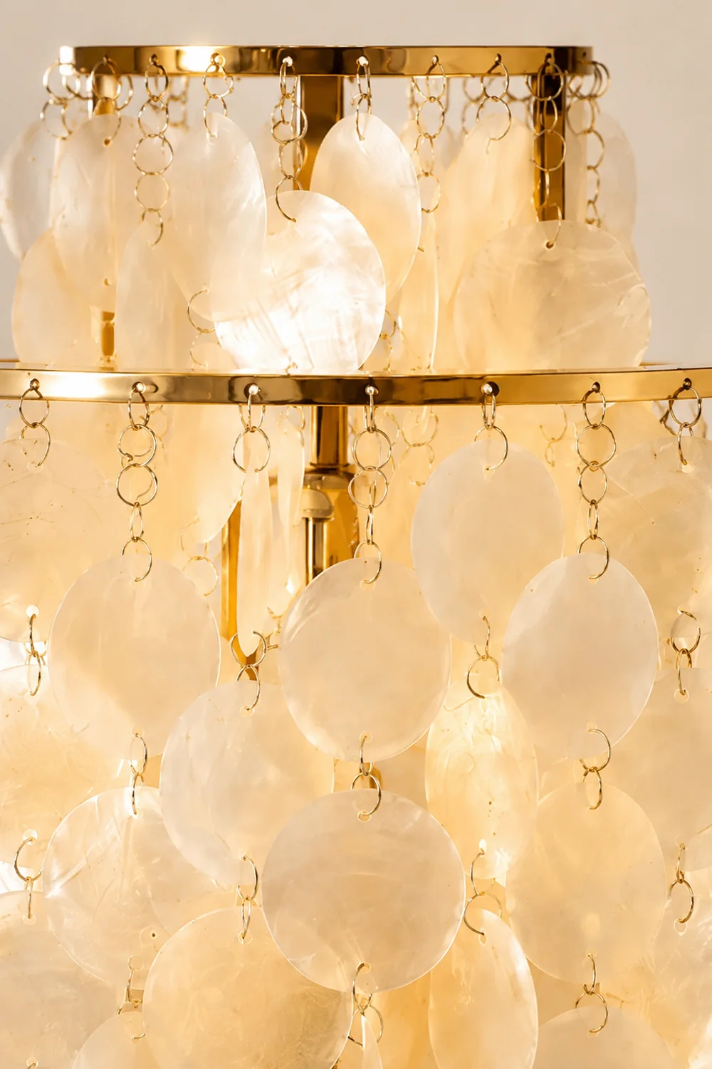 Danish Seashell Pearl Wind Chimes Decorative Table Lamp - Lumpaz