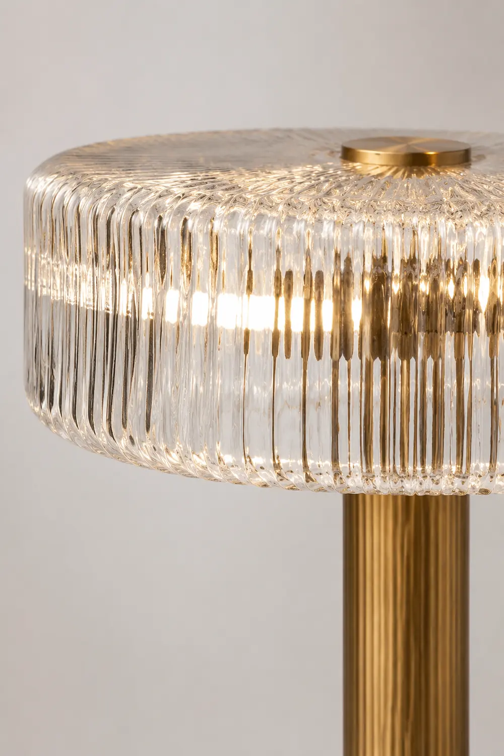 Contemporary Gold Glass Bedroom Table Lamp - Lumpaz