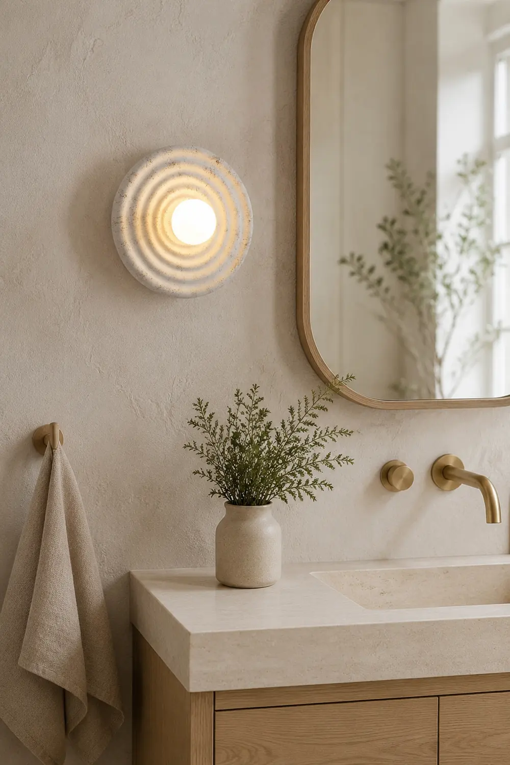 Wabi-sabi Round Circle Indoor Wall Lamp - Lumpaz