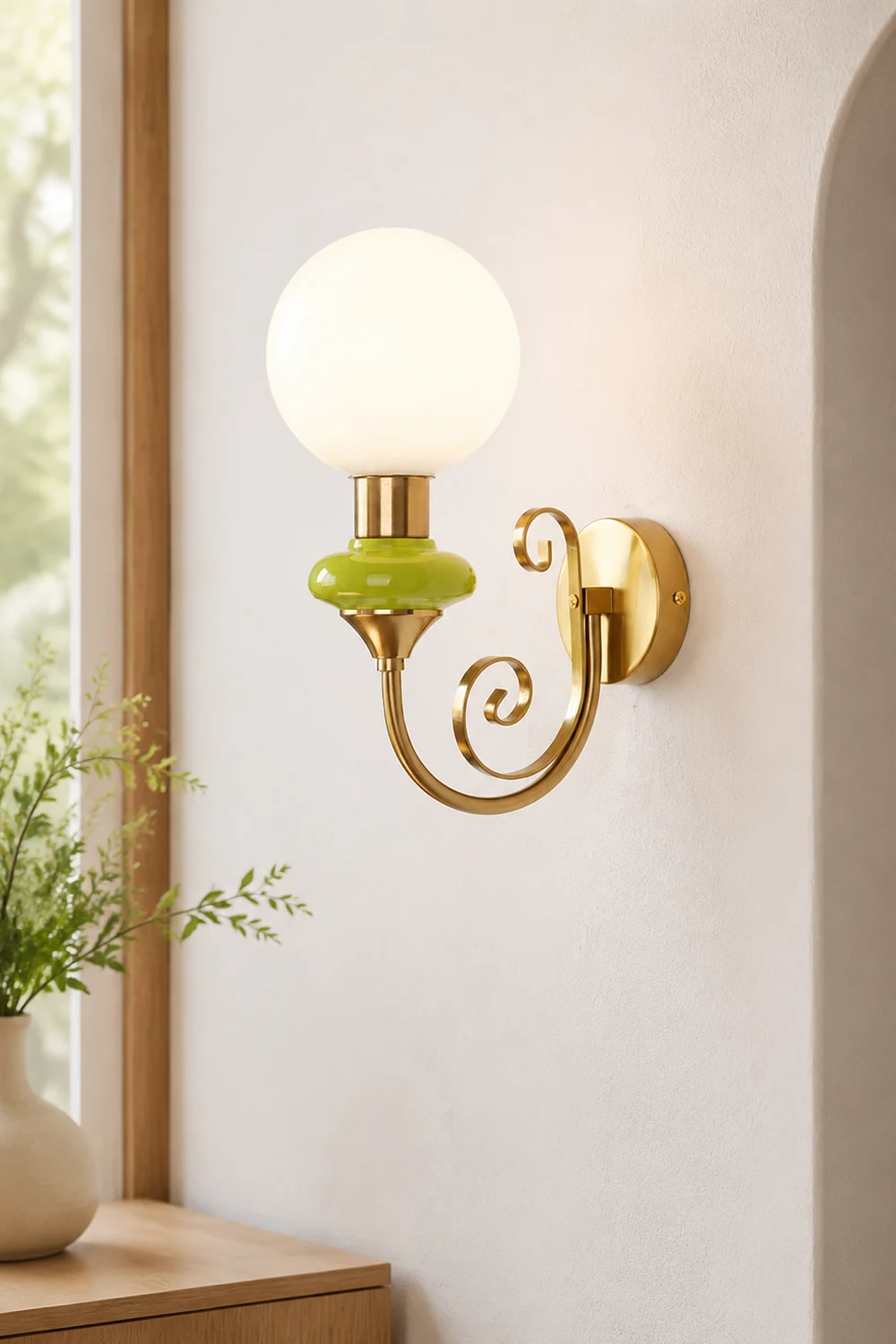 French Retro Glass 1-Light Wall Sconce - Lumpaz