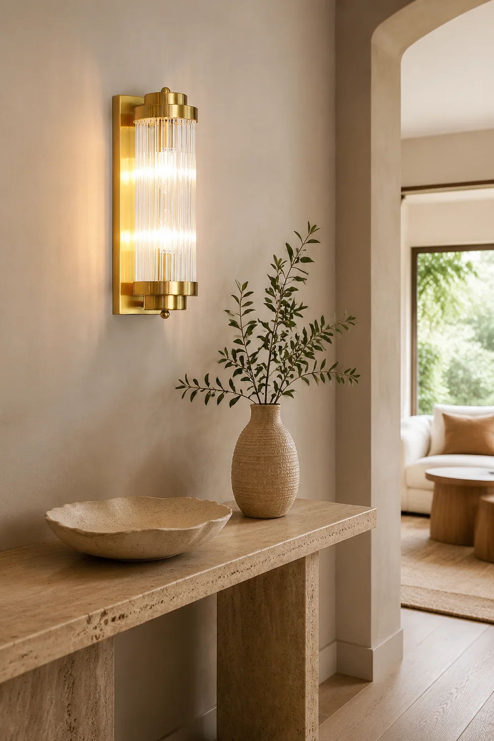 Crystal Pillar Metal Wall Lamp - Lumpaz