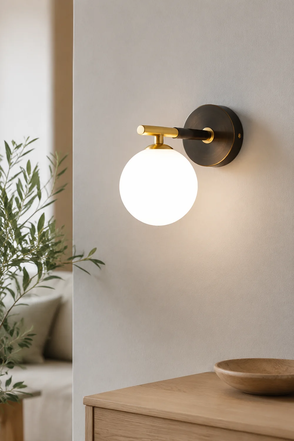 Luxury Copper Ball 1-Light Wall Sconce - Lumpaz