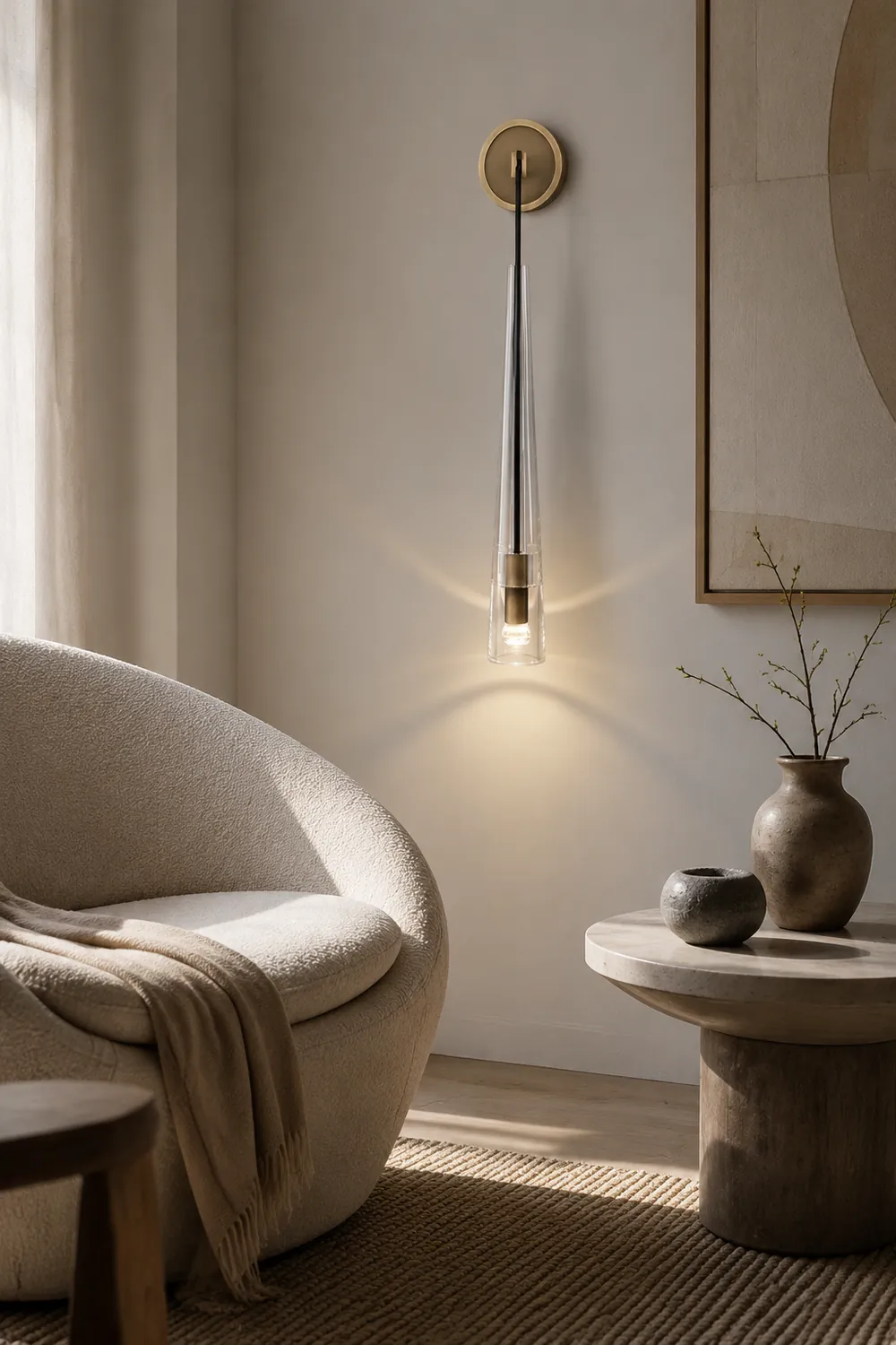 Modern Black Golden Hanging Suspended Wall Light - Lumpaz