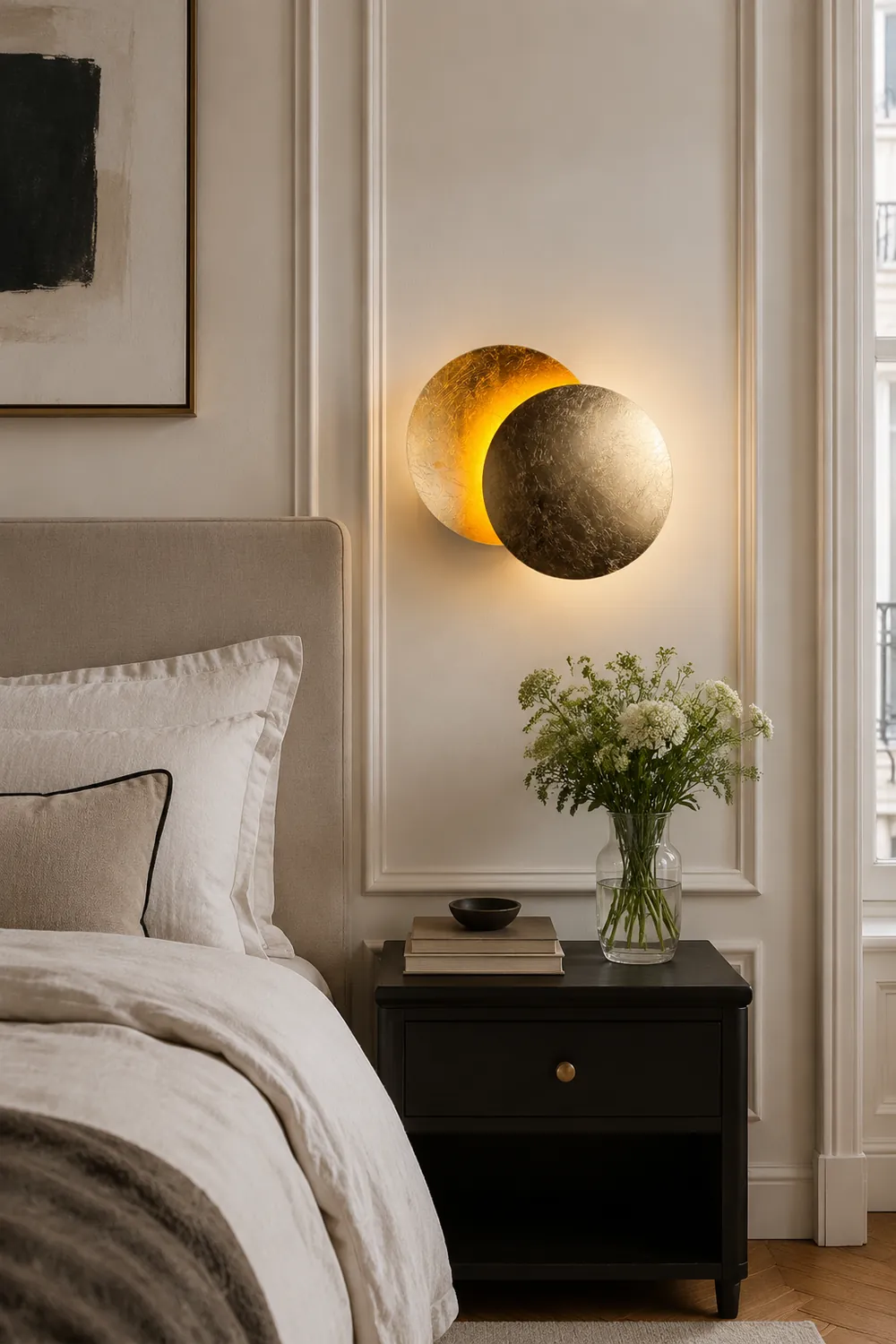 Modern Round Circle Creative Rotating Wall Light - Lumpaz