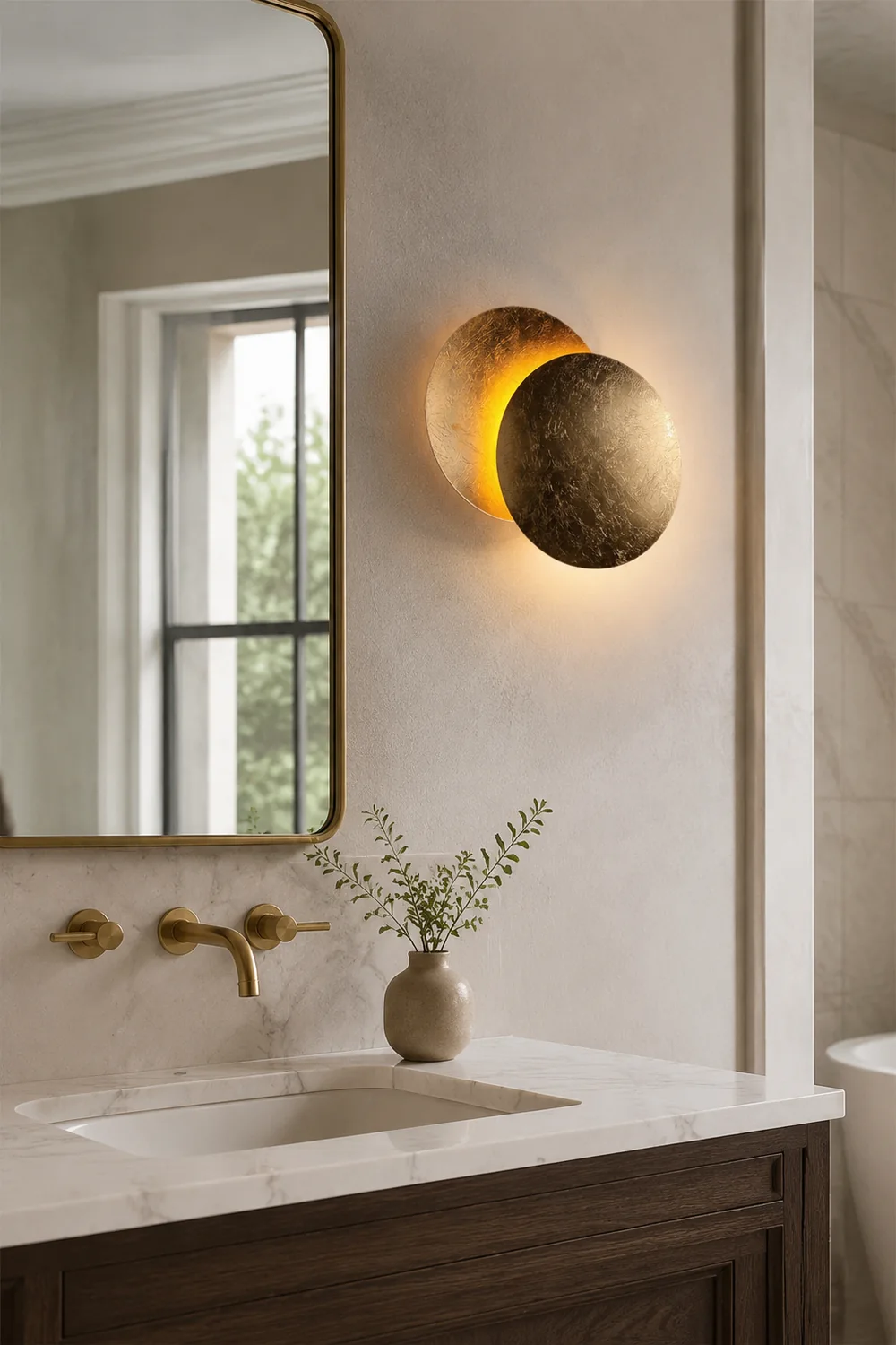 Modern Round Circle Creative Rotating Wall Light - Lumpaz