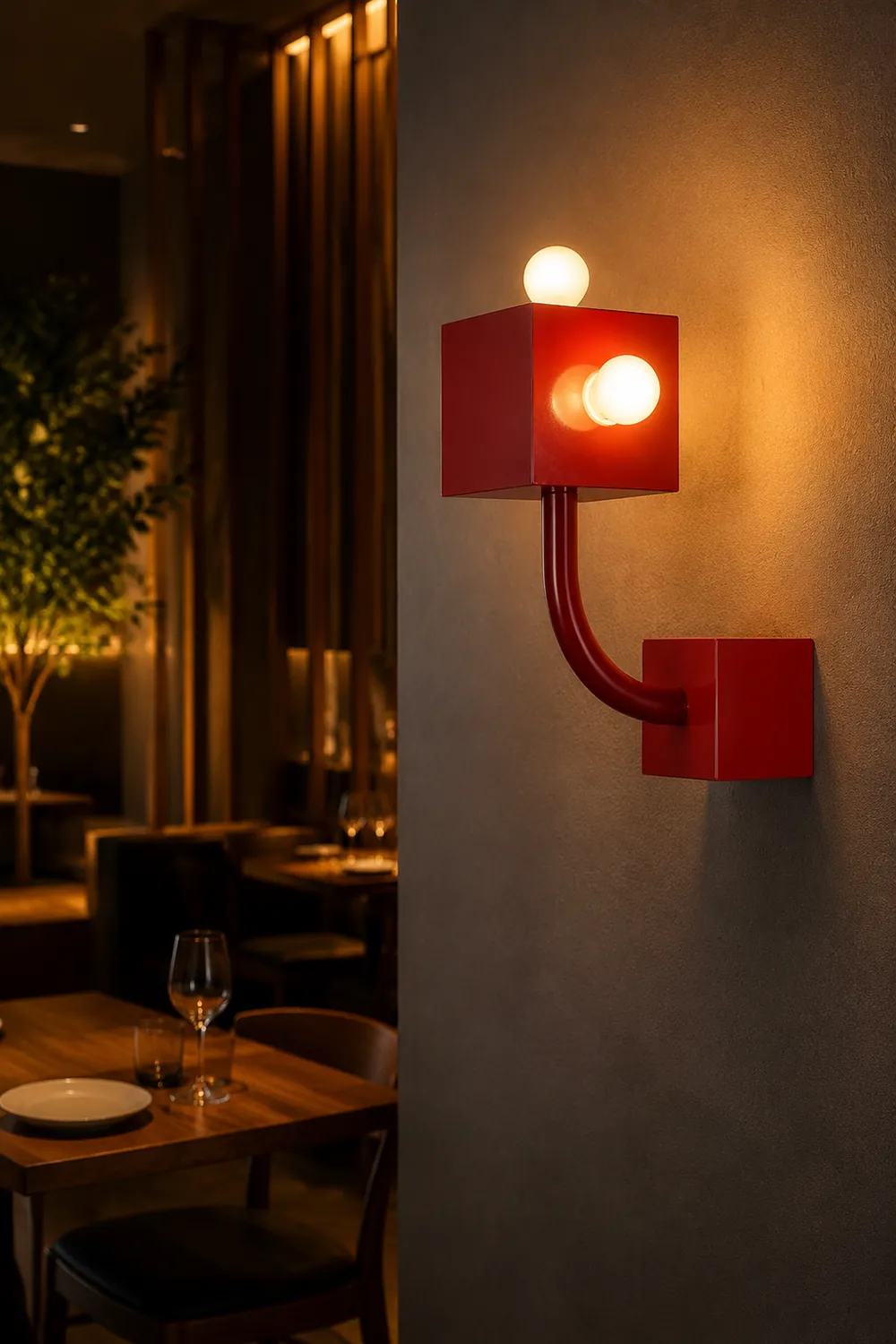 Vintage Metal Red Wall Lamp - Lumpaz