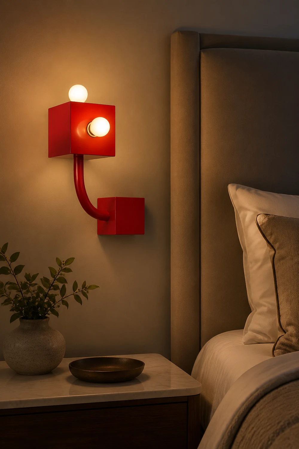 Vintage Metal Red Wall Lamp - Lumpaz