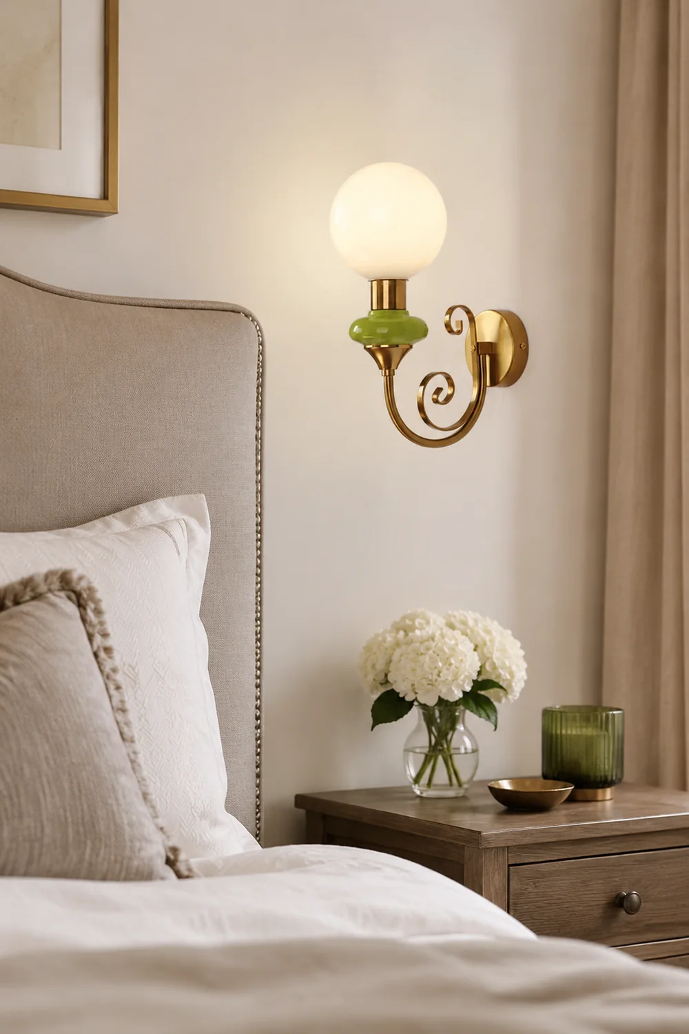 French Retro Glass 1-Light Wall Sconce - Lumpaz