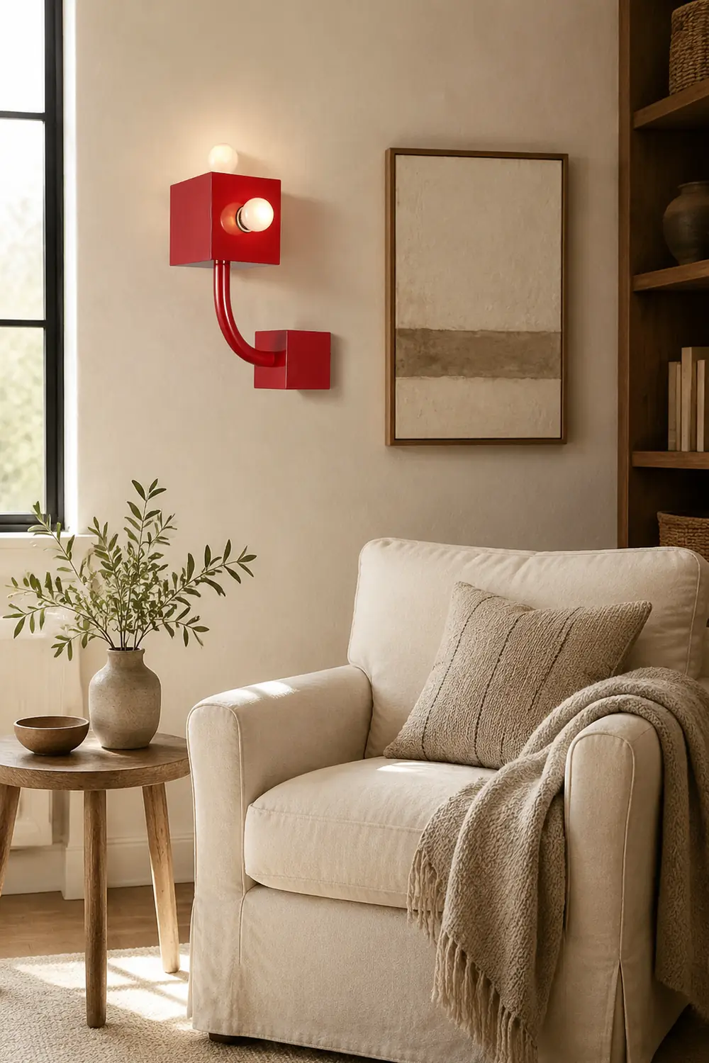 Vintage Metal Red Wall Lamp - Lumpaz