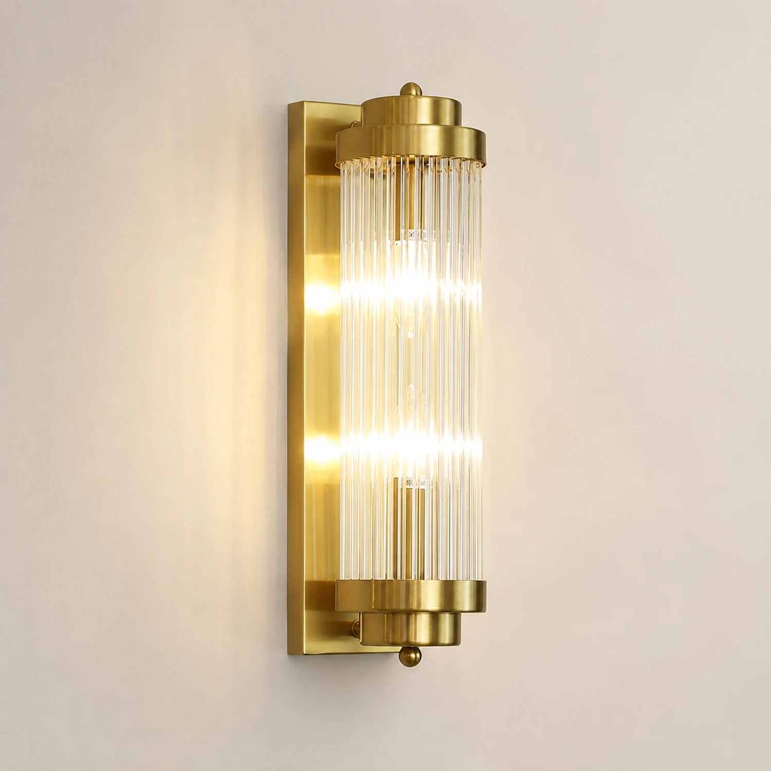 Crystal Pillar Metal Wall Lamp - Lumpaz