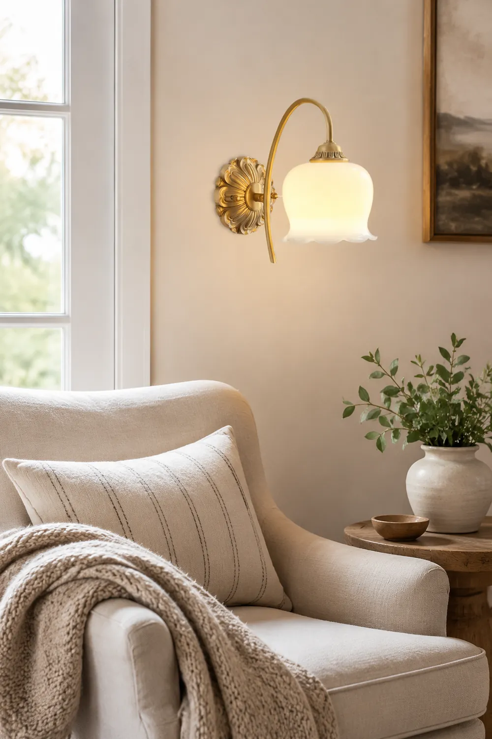 Creamy Copper Glass Wall Sconce - Lumpaz