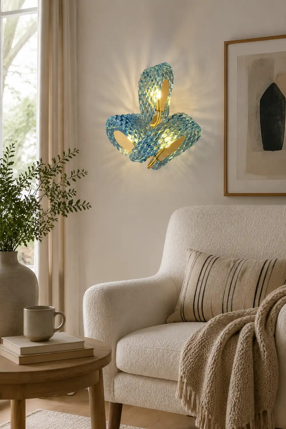 Retro Luxury Glass Blue Wall Lamp - Lumpaz