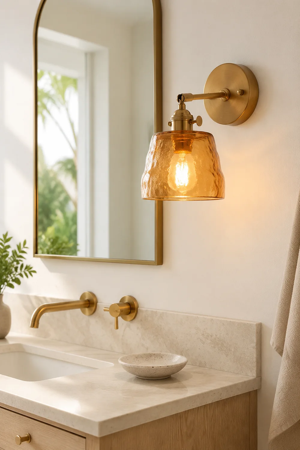 Vintage Glass Adjustable Wall Sconce - Lumpaz