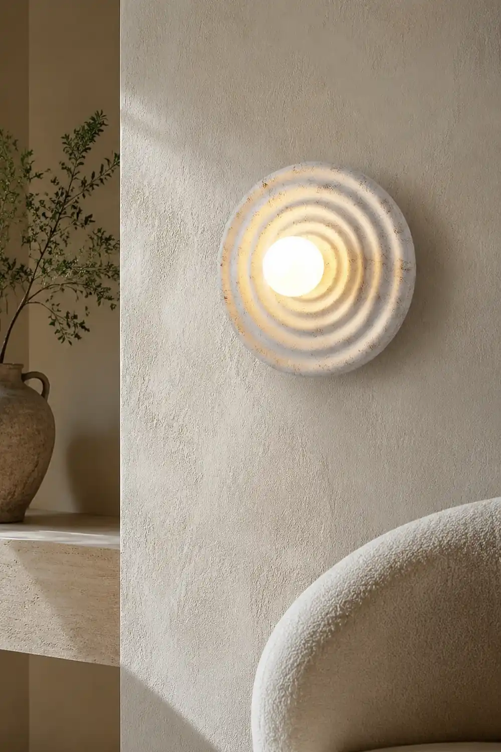 Wabi-sabi Round Circle Indoor Wall Lamp - Lumpaz