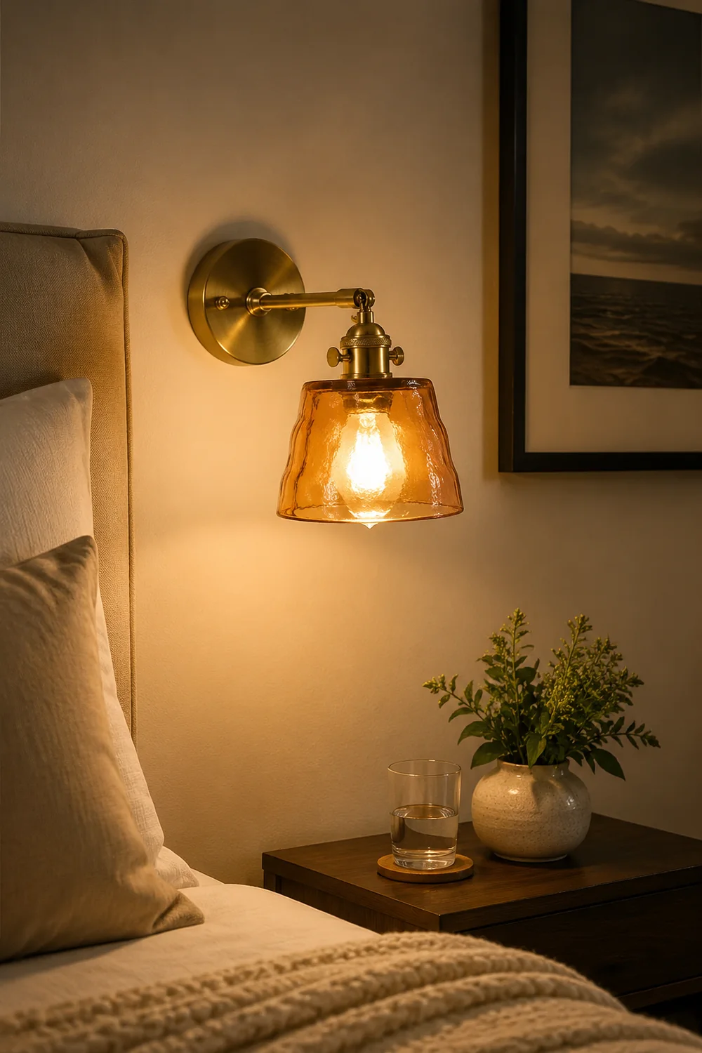 Vintage Glass Adjustable Wall Sconce - Lumpaz