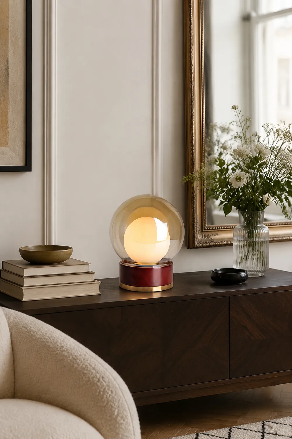 Modern Rigel Round Glass Table Light - Lumpaz