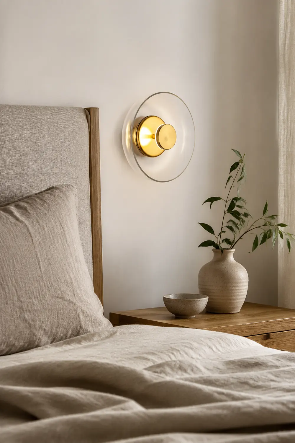 Glass Bowl Bedroom Bedside Wall Light - Lumpaz