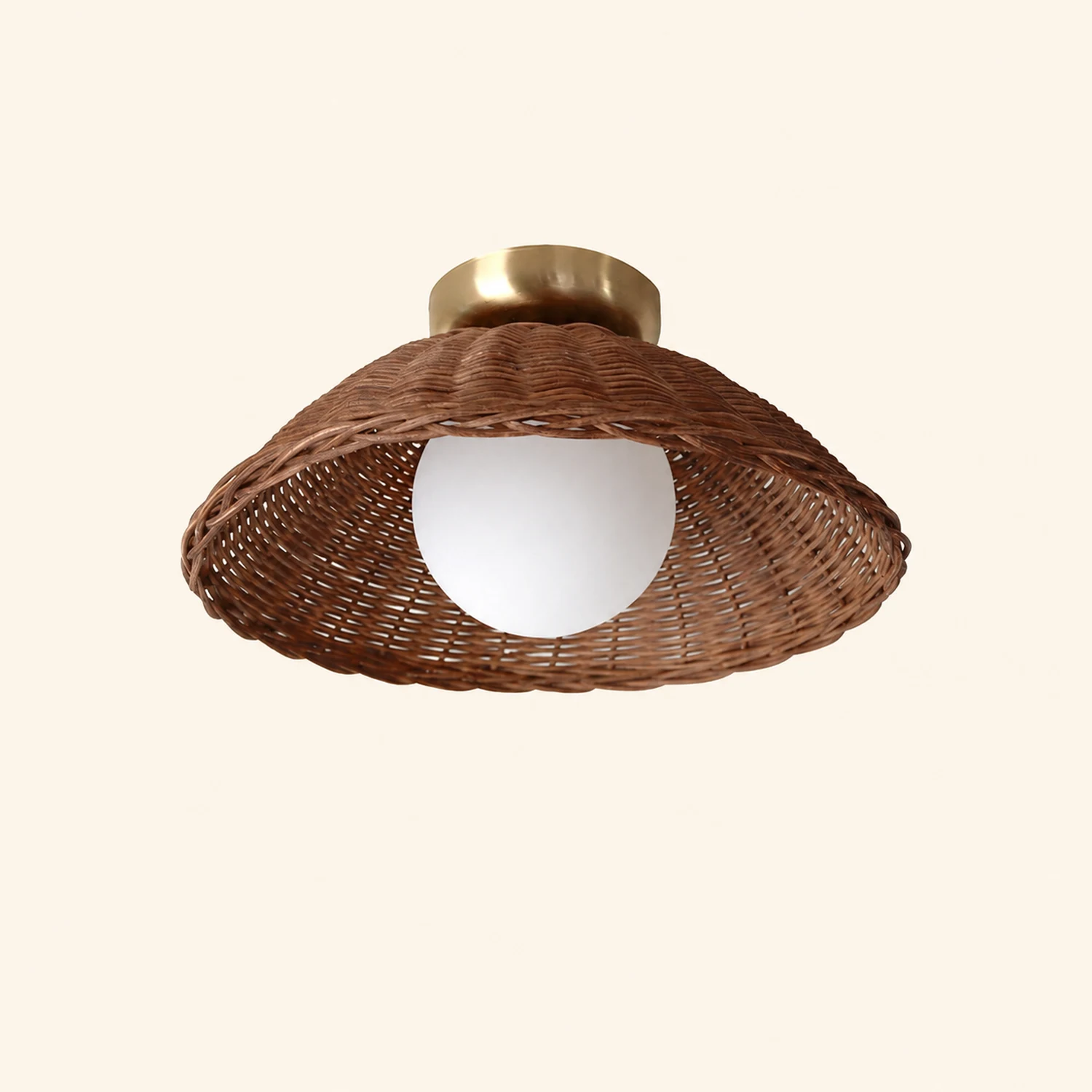 Rustic Bamboo Glass Woven Wall Light - Lumpaz