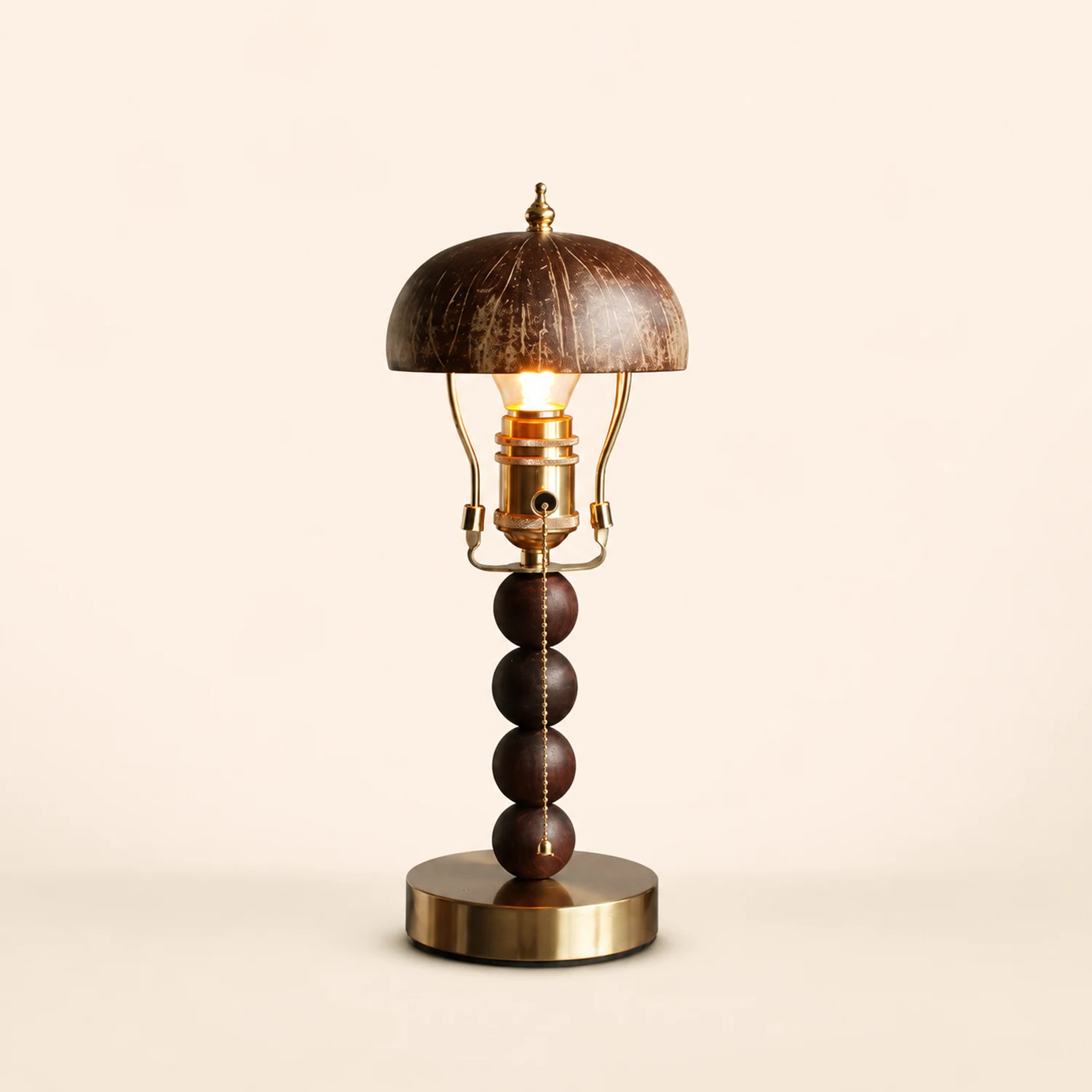 Retro Coconut Shell Decor Table Lamp - Lumpaz