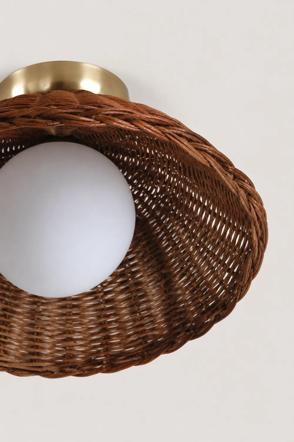 Rustic Bamboo Glass Woven Wall Light - Lumpaz