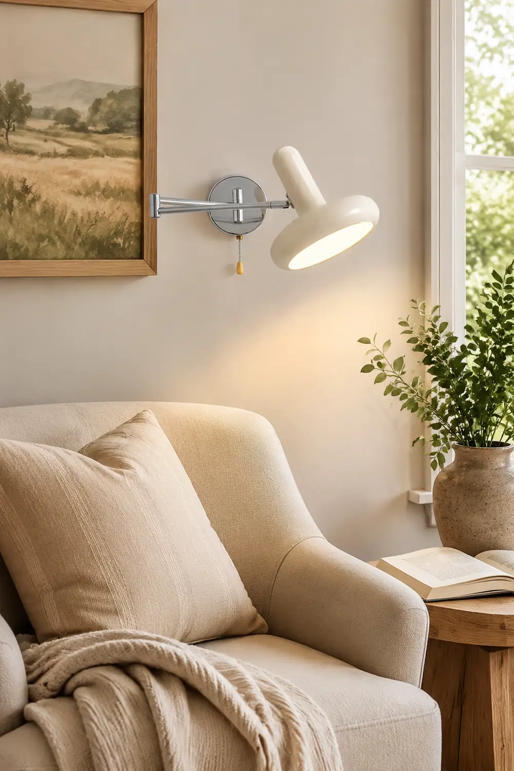 Retro Capsule White Swing Arm Wall Lamp - Lumpaz