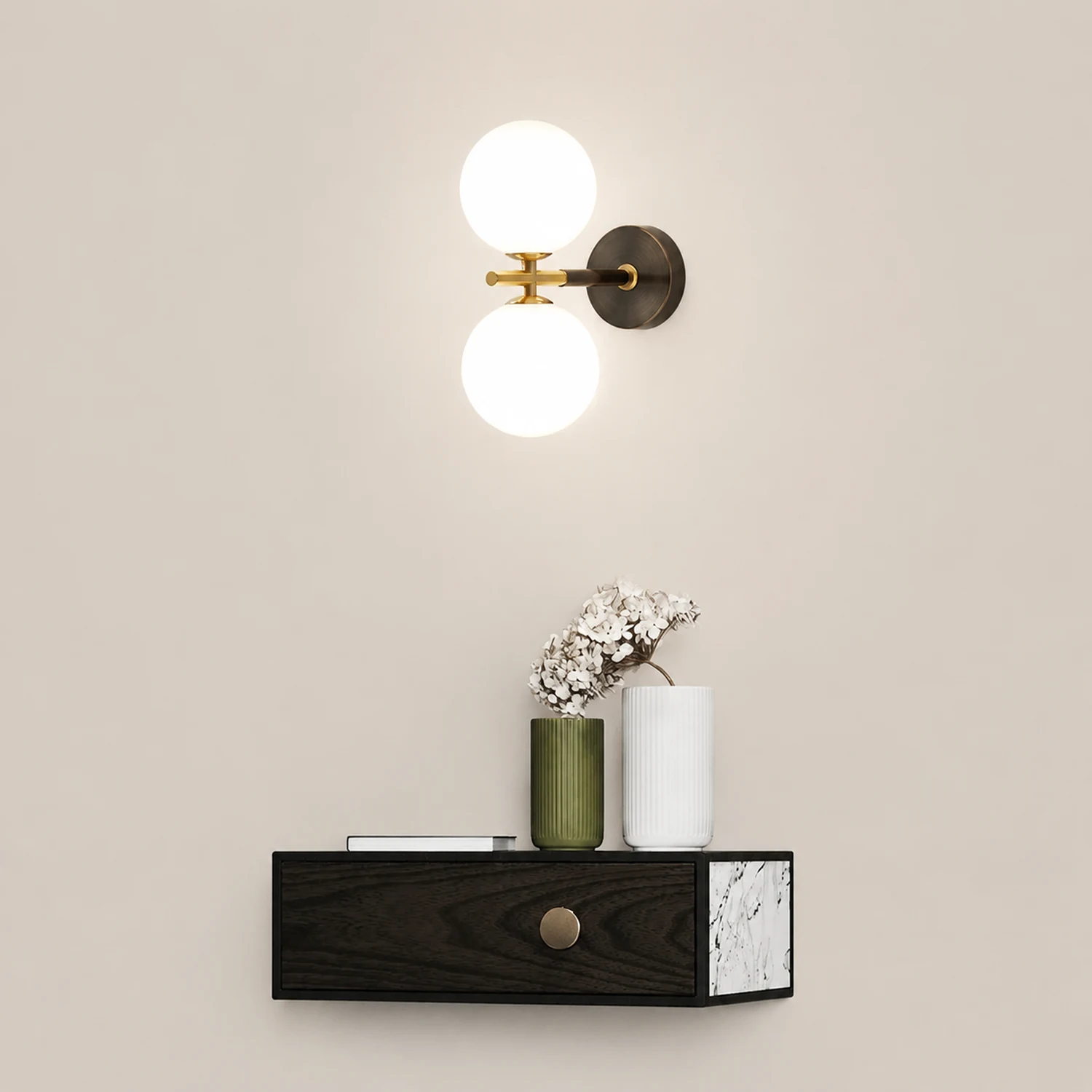 Luxury Copper Ball 1-Light Wall Sconce - Lumpaz